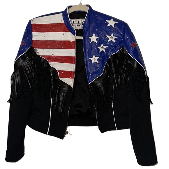 Jackets & Blazers - American USA Flag Leather Bomber Jacket